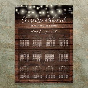 Rustikale Holzsäulenleuchten für Hochzeitssitze Poster