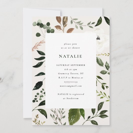 Rustikale Holzscheibe Babydusche Einladung (Rückseite)