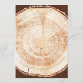 Rustikale Holzscheibe Hochzeit Wald Baum Maßanfert Einladung (Rückseite)