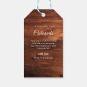 Rustikale Holzscheune Getreide Hochzeit Geschenkanhänger (Rückseite)