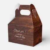 Rustikale Holzscheune Getreide Hochzeit Geschenkschachtel (Rückseite)