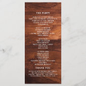 Rustikale Holzscheune Getreide Hochzeit Programm (Rückseite)