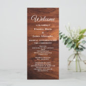 Rustikale Holzscheune Getreide Hochzeit Programm (Stehend Vorderseite)