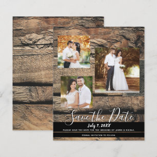 Rustikale Holzscheune Hochzeitsfoto Save-the-Date-
