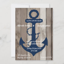 Rustikale Holzschifffahrt Navy Anchor Nautical Wed