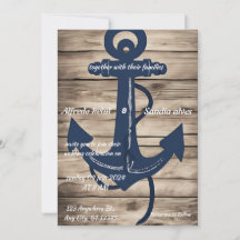 Rustikale Holzschifffahrt Navy Anchor Nautical Wed