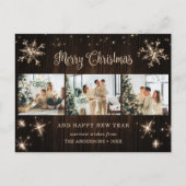 Rustikale Holzschneeflocke Feiertagspostkarte (Vorderseite)