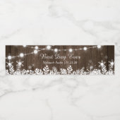 Rustikale Holzschneeflocken mit Streichellichter Wasserflaschenetikett (Einzelnes Label)