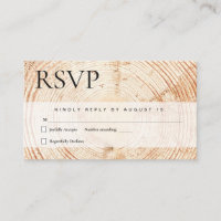 Rustikale Holzschnitt Scheiben Hochzeit rsvp