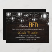 Rustikale Holzschnitte aus Lichtern fabelhaft fift Einladung (Vorne/Hinten)