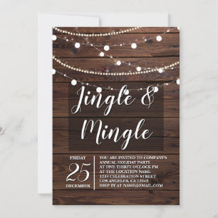 Rustikale Holzschnitte Jingle Mingle Einladung