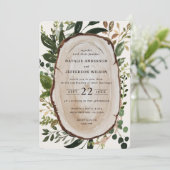 Rustikale Holzschnitzel Hochzeit einladen Save The Date (Stehend Vorderseite)