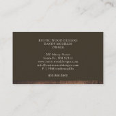 Rustikale Holzschnitzerei Visitenkarte (Rückseite)