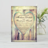 Rustikale Holzschnitzereien Einladung zur Hochzeit (Stehend Vorderseite)