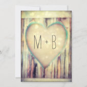 Rustikale Holzschnitzereien Einladung zur Hochzeit (Rückseite)