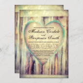 Rustikale Holzschnitzereien Einladung zur Hochzeit (Vorne/Hinten)