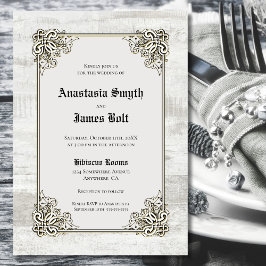 Rustikale Holzschnitzereien Einladung zur Hochzeit