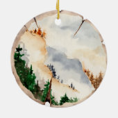 rustikale Holzschnitzereien erste Weihnachten Keramik Ornament (Hinten)