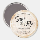 Rustikale Holzschnitzereien Hochzeit speichern Sie Magnet (Vorderseite/Rückseite)