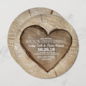 Rustikale Holzschnitzereien Probe Abendessen Einladung (Vorne/Hinten)