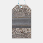 rustikale Holzschnitzereien Western Hochzeitsvorte Geschenkanhänger (Rückseite)