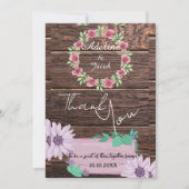 Rustikale Holzschrift Hochzeit Thankyou Card Dankeskarte (Vorderseite)