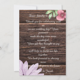 Rustikale Holzschrift Hochzeit Thankyou Card Dankeskarte