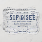 Rustikale Holzseife und Babydusche Einladung (Vorne/Hinten)