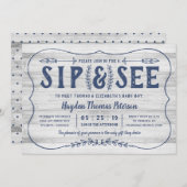 Rustikale Holzseife und Babydusche Einladung (Vorne/Hinten)