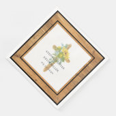 Rustikale Holzsonnenblume Holzkreuzung Serviette (Ecke)