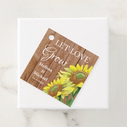 Rustikale Holzsonnenblume Lasse Liebe wachsen Hoch Geschenkanhänger (Beispiel)