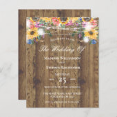 Rustikale Holzsonnenblume & Lichter Hochzeit (Vorne/Hinten)