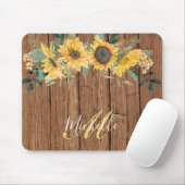 Rustikale Holzsonnenblume Wasserfarbe Personalisie Mousepad (Mit Mouse)