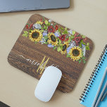 Rustikale Holzsonnenblume Wasserfarbe Personalisie Mousepad<br><div class="desc">This design was created though digital art. It may be personalized in the area provide or customizing by choosing the click to customize further option and changing the name, initials or words. You may also change the text color and style or delete the text for an image only design. Kontakt...</div>