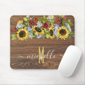 Rustikale Holzsonnenblume Wasserfarbe Personalisie Mousepad (Mit Mouse)