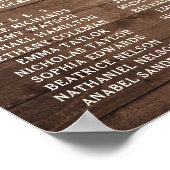 Rustikale Holzsonnenblumen Burgundy Seating Chart Poster (Ecke)