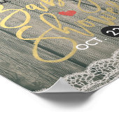 Rustikale Holzsonnenblumen, Kinderdusche Begrüßung Poster (Ecke)