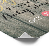 Rustikale Holzsonnenblumen, Kinderdusche Begrüßung Poster (Ecke)