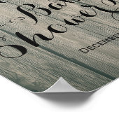 Rustikale Holzsonnenblumen, Kinderdusche Begrüßung Poster (Ecke)