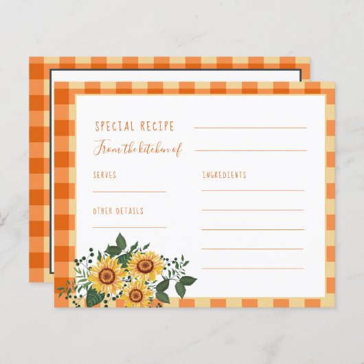 Rustikale Holzsonnenblumenkarte Brautparty (Vorne/Hinten)