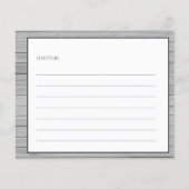 Rustikale Holzsonnenblumenkarte Brautparty (Rückseite)