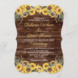 Rustikale Holzsonnenblumenmesse Einladung