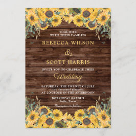 Rustikale Holzsonnenblumenmesse Einladung