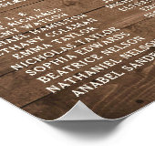 Rustikale Holzsonnenlichtblumen Hochzeitstabelle Poster (Ecke)