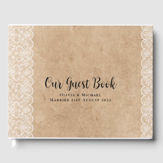 Rustikale Holzspur nach Maß Gästebuch (Vorderseite)