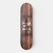 Rustikale Holzstähler-Eicheneiche Monogramm Name P Skateboard (Vorderseite)