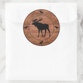 Rustikale Holzstämme Runder Aufkleber (Tasche)