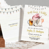 Rustikale Holzstiefel, Brauen und Bubbly Couple Du Einladung