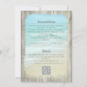 Rustikale Holzstrände, die alle in einem QR-Code e Einladung (Rückseite)