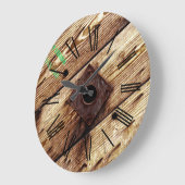 Rustikale Holzstreifen Große Wanduhr (Winkel)